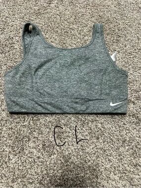 Nike Grey Heather Scoop-Back Sports Bra